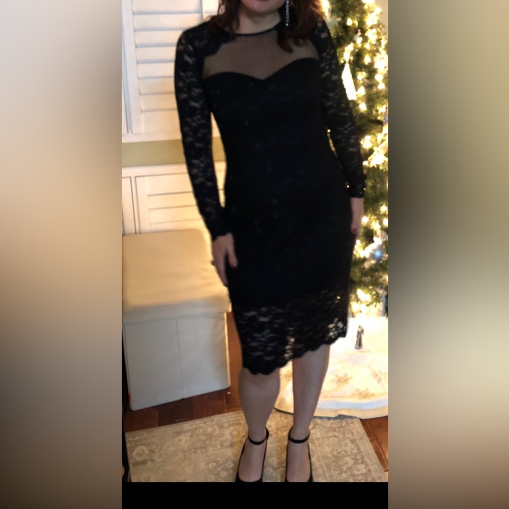 Express lace black dress